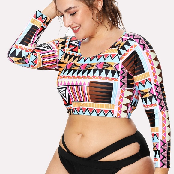 crop rash guard bikini